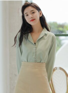 Light Green Button-Down Blouse | Kim Mi So - What’s Wrong With Secretary Kim