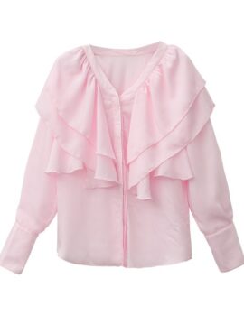 Pink Ruffled V-Neck Blouse  | Kim Mi So - What’s Wrong With Secretary Kim