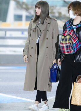 Beige Airport Fashion Coat | Lisa - BlackPink