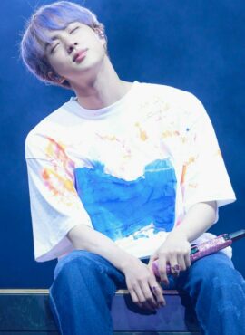 White Jin Own Design Graffiti T-Shirt | Jin - BTS