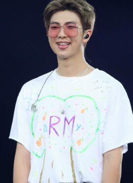 White RM Own Design Graffiti T-Shirt | RM - BTS