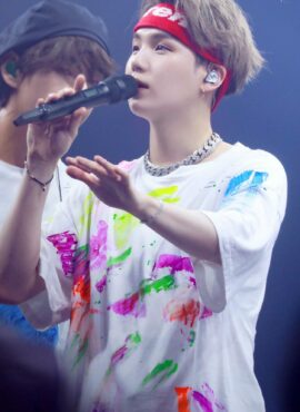 White Suga Own Design Graffiti T-Shirt | Suga - BTS