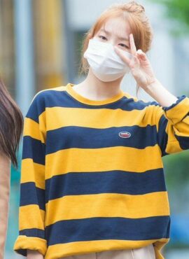 Yellow Striped Long-Sleeved T-Shirt | Seulgi - Red Velvet