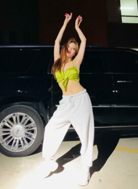 Green Sling Sexy Camisole Crop Top | Hyuna