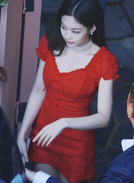 Red Square Up Dress | Jennie - BlackPink