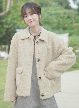 Soft Beige Jacket With Bags