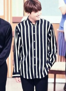 Striped Button-down Polo Shirt | Jungkook – BTS