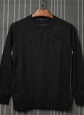 Black Star Metal Rivet Sweater | LeeKnow - Stray Kids