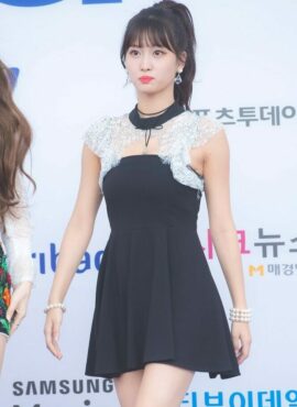 Black Lace Designed Chest Dress | Momo - Twice