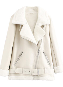 Creamy White Lambskin Motorcycle Jacket | Jo Yi Seo - Itaewon Class