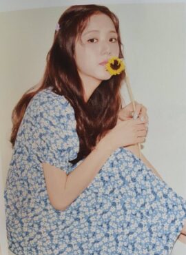 Blue Floral Side Slit Dress | Jisoo - BlackPink