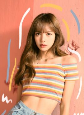 Multicolored Off-Shoulder Fit Crop Top | Lisa- BlackPink