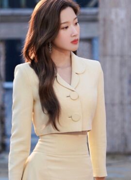 Yellow Blazer Jacket And Straight Skirt Set | Yeo Ha Jin - Find Me In Your Memories