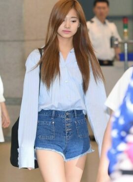 Blue Wide Leg Denim Shorts | Tzuyu - Twice