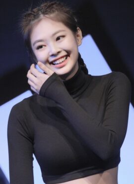 Black Long Sleeve High Neck Crop Top  | Jennie - Blackpink