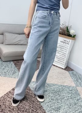 Blue Wide-Leg Denim Jeans | Jisoo - Blackpink