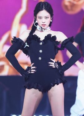 Black Ruffled Mini Jumpsuit  | Jennie - BlackPink