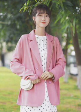 Pink Loose Suit Jacket