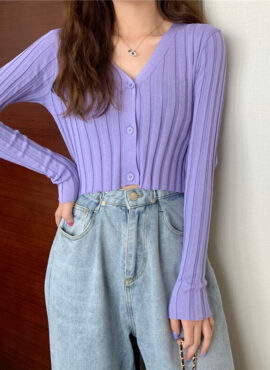 Lilac Cropped Cardigan  | Ryujin - ITZY