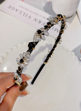 White And Black Rhinestone Fairy Headband  | IU - Hotel Del Luna