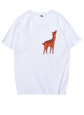 White Deer Printed T-Shirt | Jimin - BTS