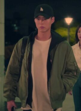 Navy Green Bomber Jacket | Sa Hye-Jun - Record Of Youth