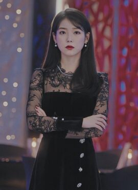 Black Velvet Lace Dress | IU - Hotel Del Luna