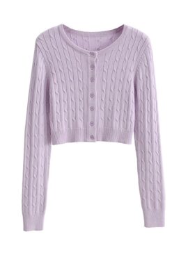 Lilac Knitted Cardigan | Yeri - Red Velvet