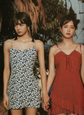 Blue Floral Sling Dress | Lisa - BlackPink