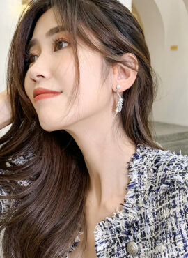 Silver Feather Pearl Earrings | IU - Hotel Del Luna