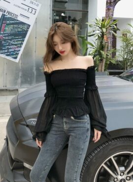 Black Off-Shoulder Top | Irene - Red Velvet