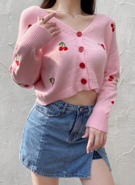 Pink Cherry Cardigan | Yuqi - (G)I-DLE