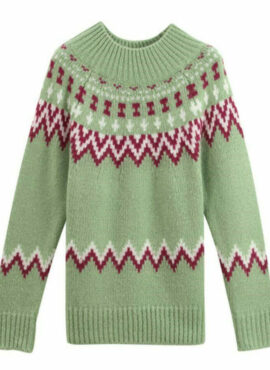 Green Multi-Pattern Sweater | Chuu – Loona