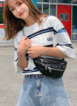 Black Chain Strap Convertible Fanny Pack | Jisoo - Blackpink