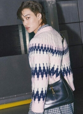 Pink Zigzag Jacquard Sweater | Kai - EXO