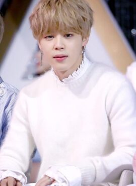 White Frilled Mock Neck Sweater | Jimin – BTS