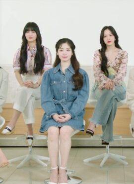 Blue Puff Sleeve Belted Denim Dress | Dahyun - Twice