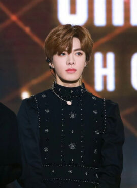 Black Jeweled Knit Dress | Yuta - NCT