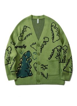 Green Cartoon Dinosaur Cardigan | Jisoo - BlackPink