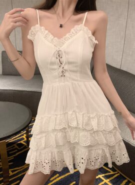 White Layered Lace Dress | Yeojin - Loona