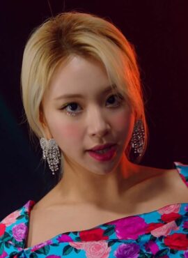 Silver Heart Crystal Tassel Earrings | Chaeyoung - Twice