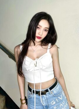 White Sling Cropped Top | Joy - Red Velvet