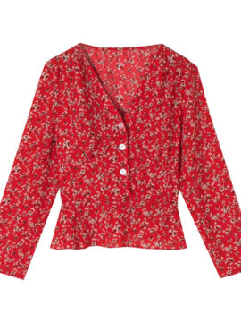 Red Floral Blouse | Joy - Red Velvet