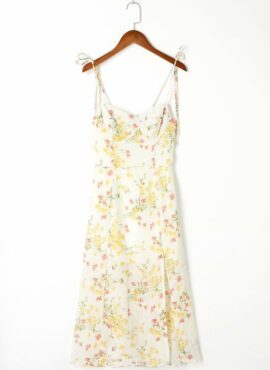 White Bustier Floral Dress | Rose - BlackPink