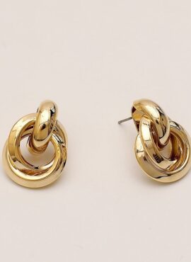 Gold Multi-Hoop Earrings | Cheon Seo Jin - Penthouse