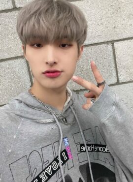 Grey Collage Printed Hoodie | Mingi - ATEEZ