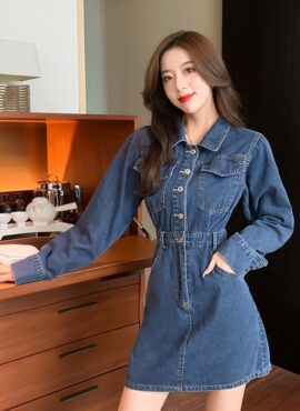 Blue Denim A-Line Dress | Yeji - ITZY