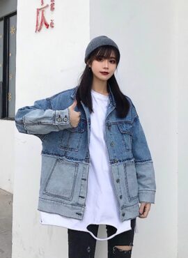 Blue Fringe Contrast Color Denim Jacket | Wendy - Red Velvet