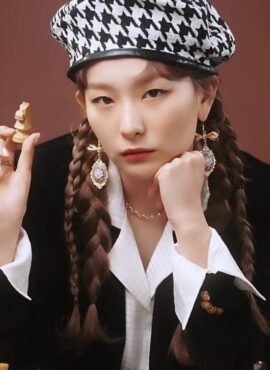 Black And White Adjustable Houndstooth Beret Hat | Seulgi - Red Velvet