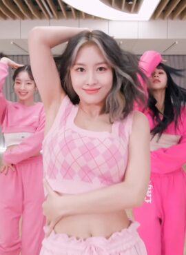 Pink Argyle Crop Top | Momo - Twice